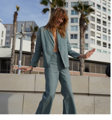 ALEXA LINEN JACKET OCEAN BLUE