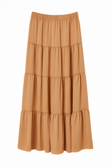 NICKI BOHO CHIC SILK SKIRT CAMEL