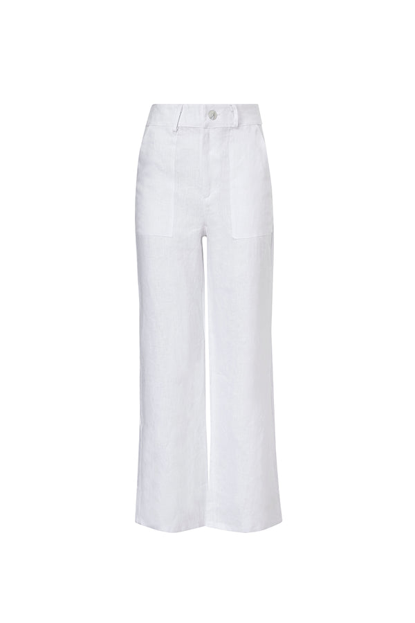 WIDE LEG WORKERS PANTS WHITE