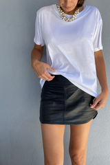 LILI SHORT SLEEVES CREW NECK T- SHIRT - WHITE