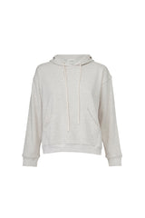 LUNA RELAXED COTTON HOODIE STONE MELANGE