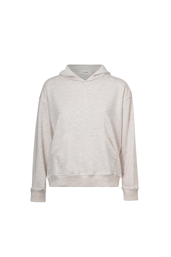 LUNA RELAXED COTTON HOODIE STONE MELANGE