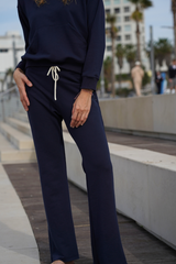 LUNA RELAXED FLARED TRACK PANTS TRUE BLUE