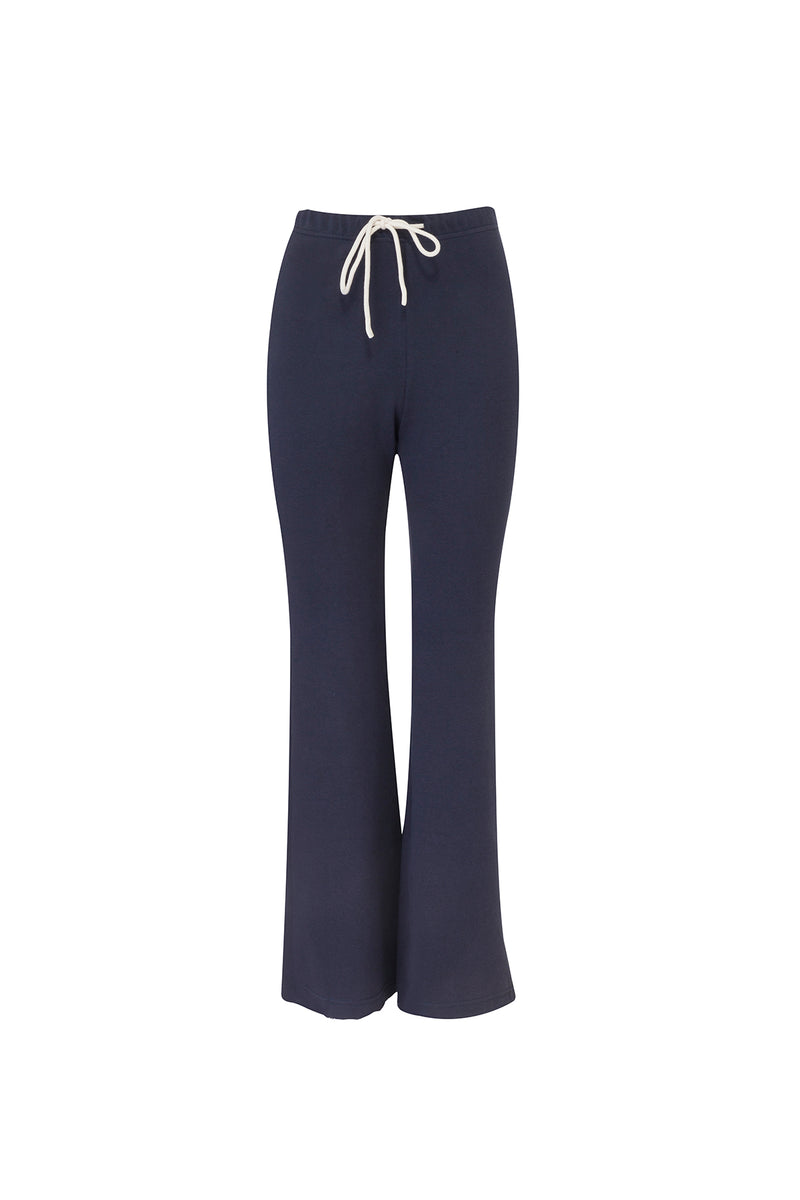 LUNA RELAXED FLARED TRACK PANTS NAVY