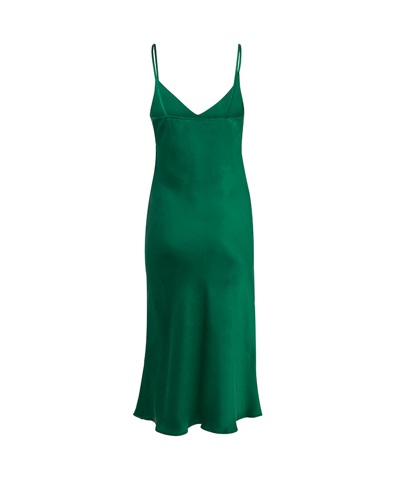EMERALD SLIP SILK DRESS